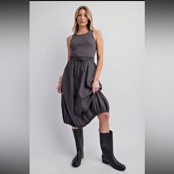 Heyson Dresses & Skirts - Heyson Charcoal Tank Top Utility Dress